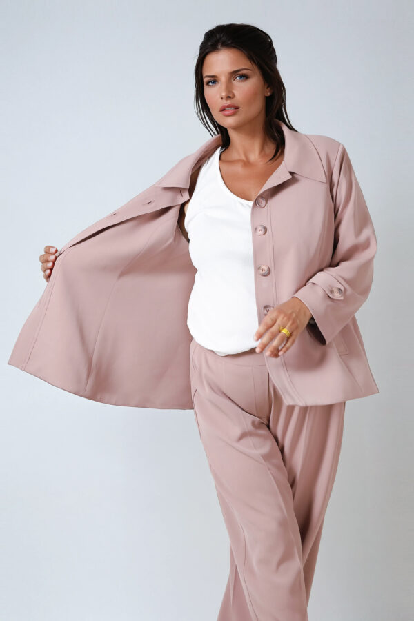 Jasno- różowe spodnie plus size, eleganckie JMP - obrazek 3