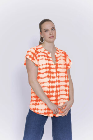 Lekka i stylowa bluzka plus size pomarańczowa JMP