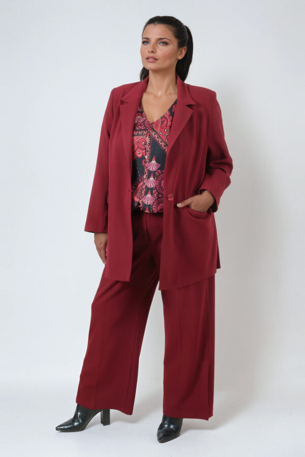 Bordowe spodnie plus size, klasyczne JMP - obrazek 5