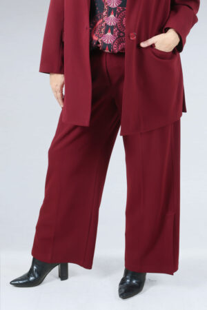 Bordowe spodnie plus size, klasyczne JMP
