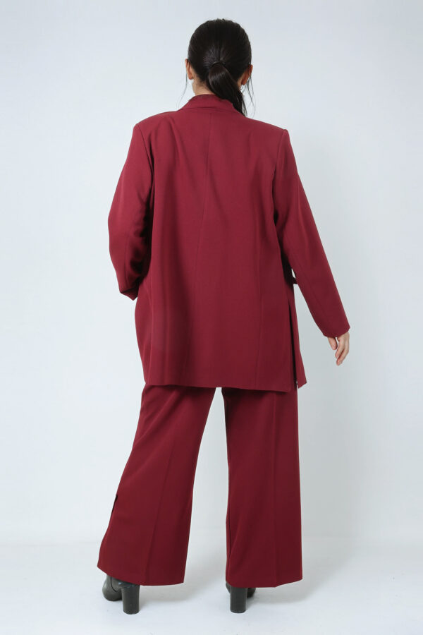 Bordowe spodnie plus size, klasyczne JMP - obrazek 3