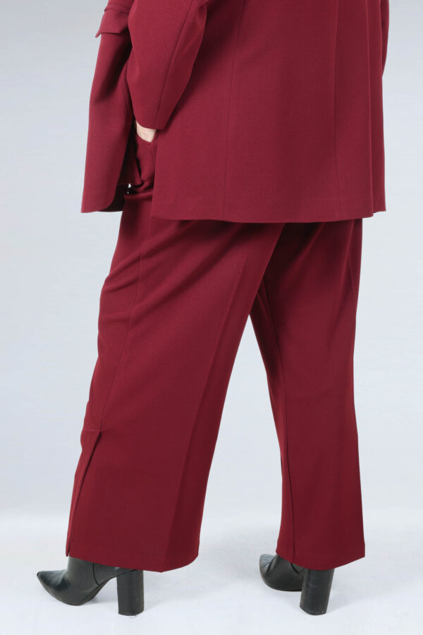 Bordowe spodnie plus size, klasyczne JMP - obrazek 4