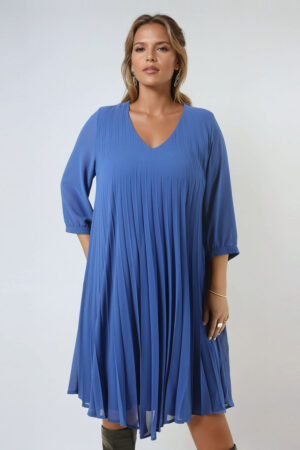 Sukienka plisowana niebieska JMP plus size