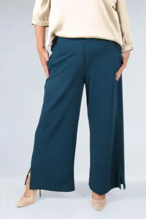 Ciemno-niebieskie spodnie plus size klasyczne JMP plus size