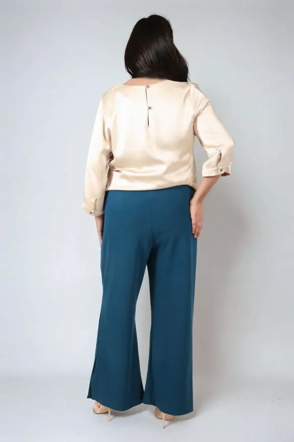 Ciemno-niebieskie spodnie plus size klasyczne JMP plus size - obrazek 3