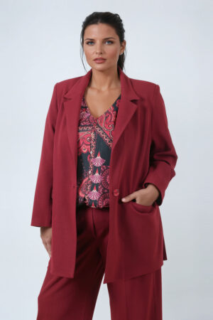 Marynarka plus size bordowa klasyczna JMP