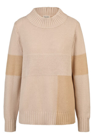 Sweter w odcieniach beżu Barbara Lebek plus size