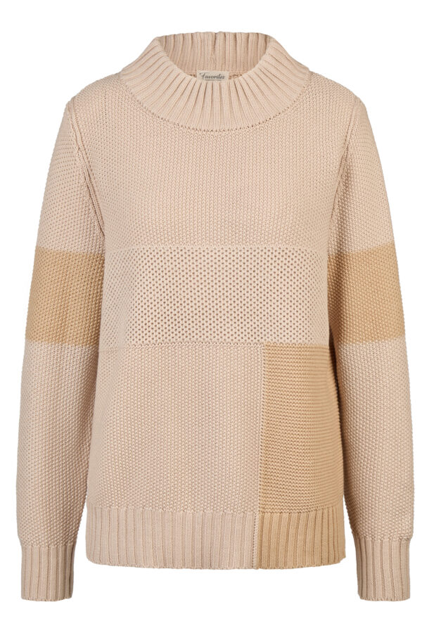 Sweter w odcieniach beżu Barbara Lebek plus size