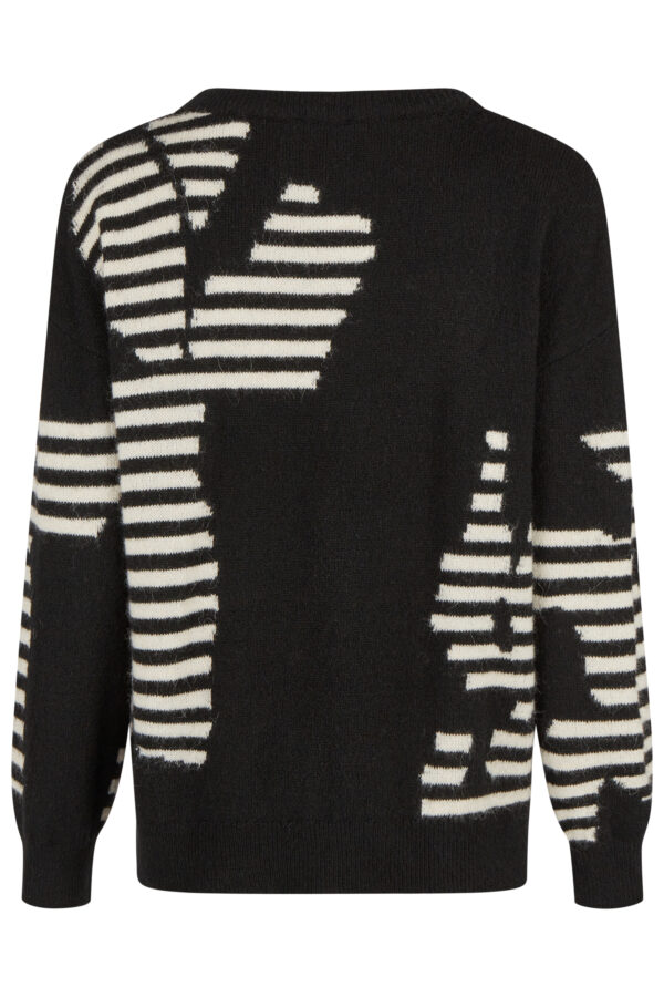 Sweter czarno-biały Barbara Lebek plus size - obrazek 2