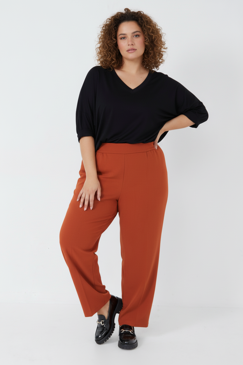 Elastyczne spodnie plus size Jean Marc Philippe w gumkę