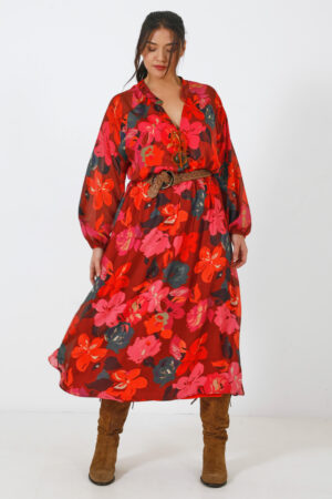 Sukienka Jean Marc Philippe na podszewce plus size – kwiatowy print