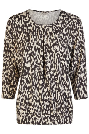 Bluzka plus size Lebek – wiskozowa , panterka, rękaw 3/4