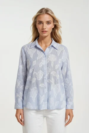 Bawełniana koszula w błękicie- Masai plus size