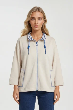 Bluza beżowa plus size Barbara Lebek – lekka, wiosenna z wiskozą