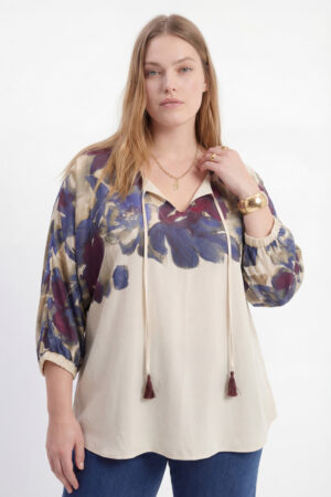 Wiskozowa bluzka JMP plus size z kwiatowym printem