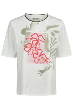 Bluzka bawełniana plus size Barbara Lebek – z dekoracyjnym nadrukiem 3D