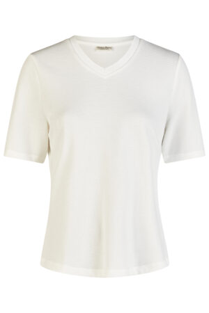 Elegancka bluzka plus size Lebek z dekoltem V – lekka, strukturalna dzianina