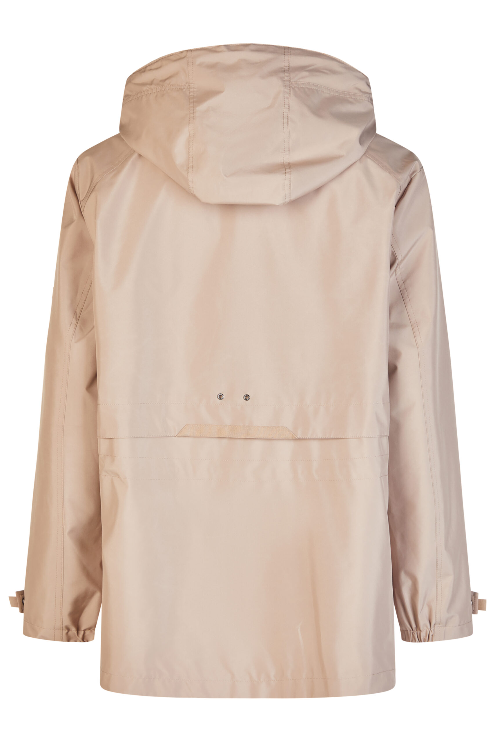 Wiosenna kurtka plus size Barbara Lebek – beżowa,przeciwdeszczowa z kapturem - obrazek 2