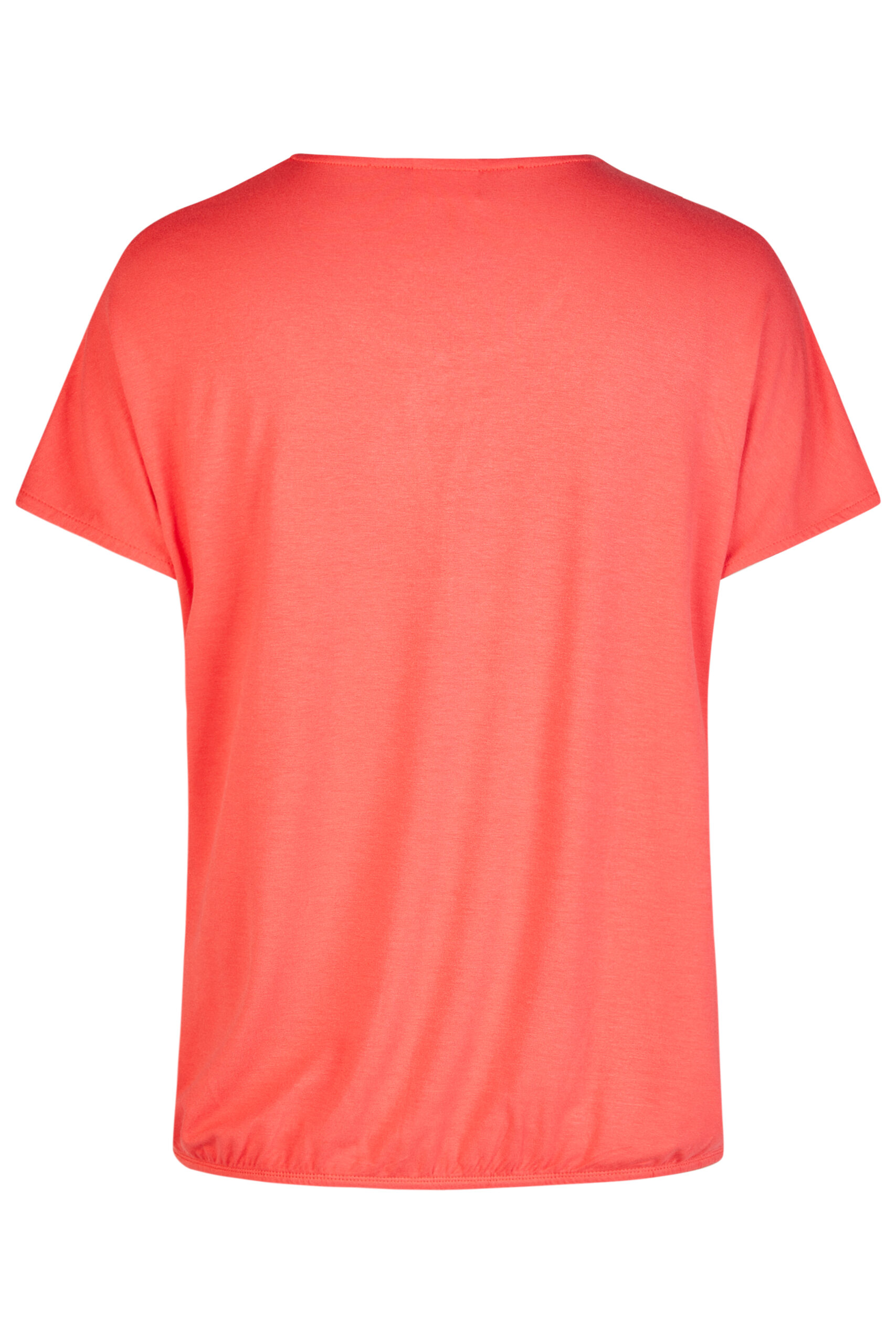 Koralowa bluzka plus size Barbara Lebek – lekka elegancja - obrazek 2