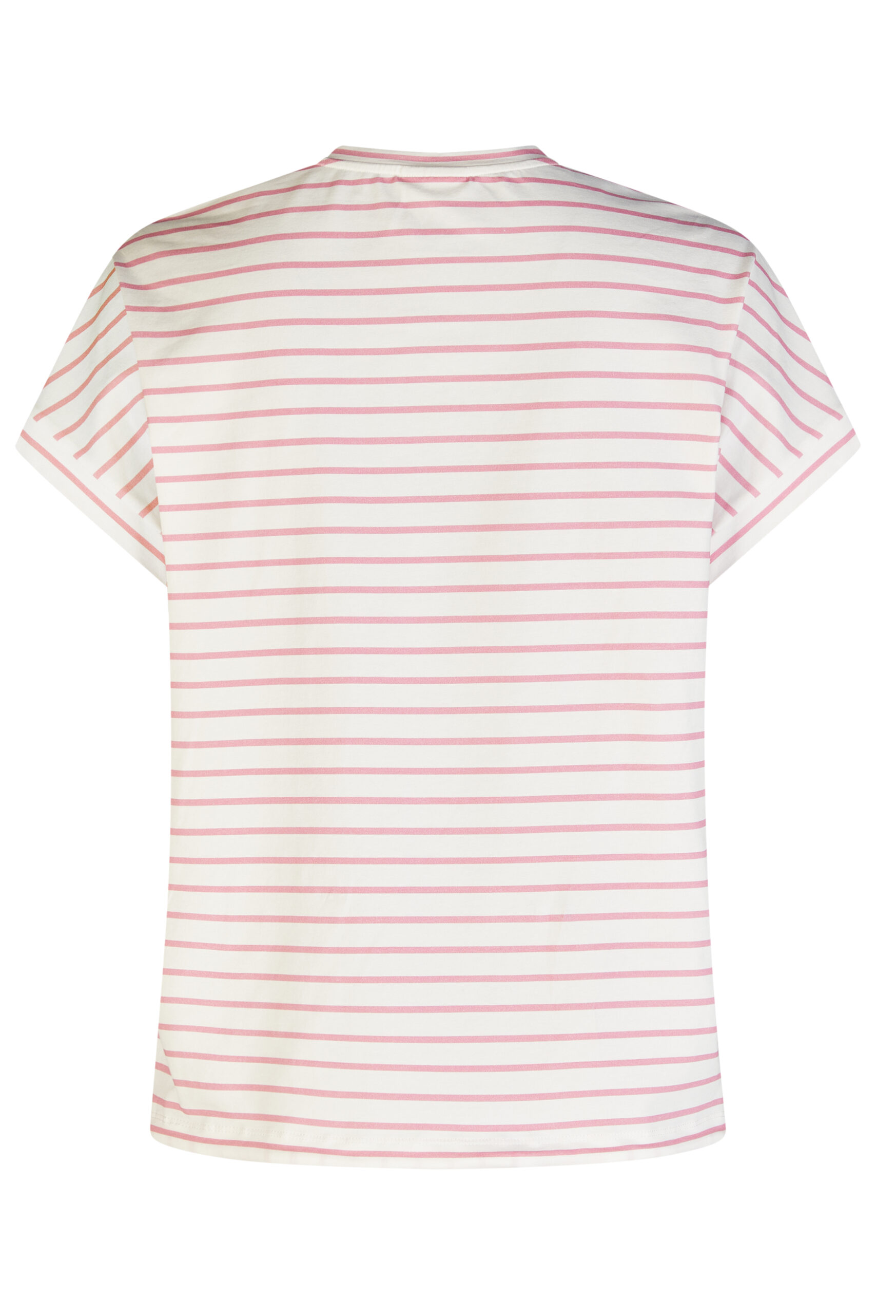 Bluzka plus size Barbara Lebek – biał- różowy print, komfortowa bawełna - obrazek 2