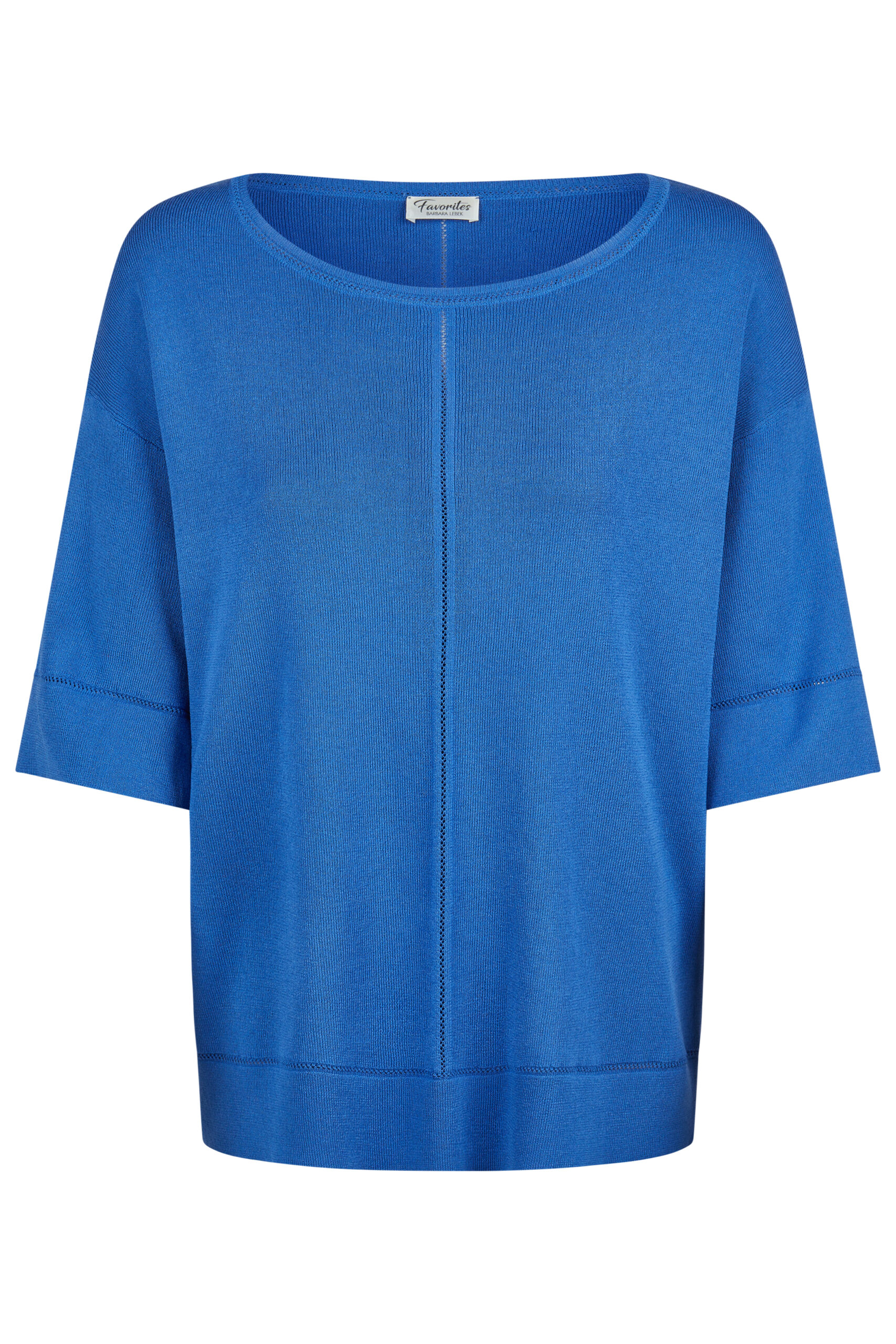 Bluzka plus size Barbara Lebek intensywnie niebieska- minimalistyczna