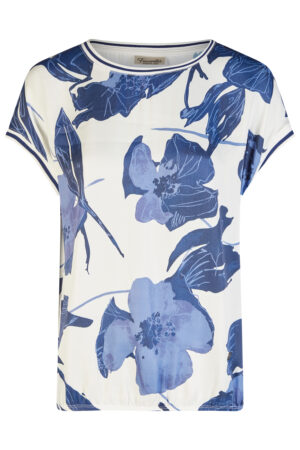 Bluzka plus size Barbara Lebek w niebieski kwiatowy print