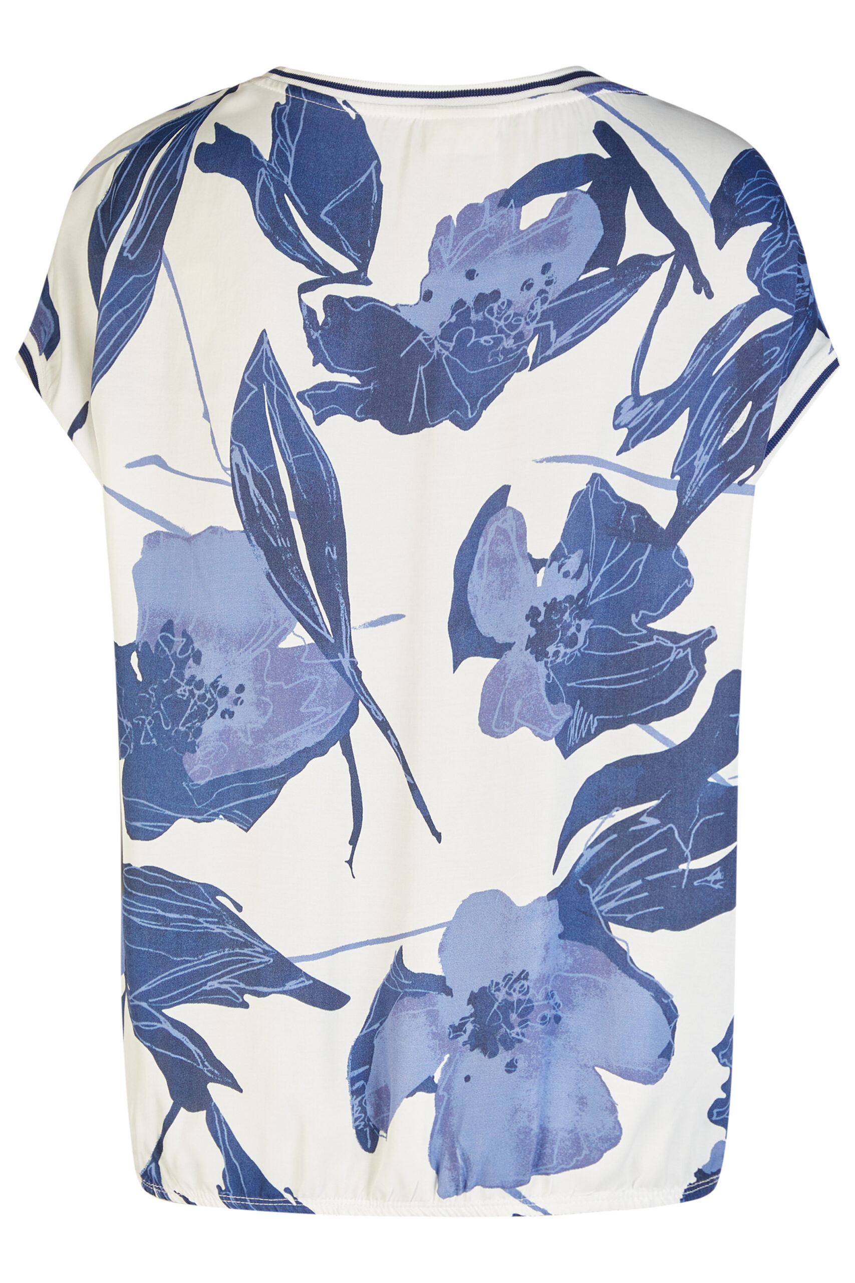 Bluzka plus size Barbara Lebek w niebieski kwiatowy print - obrazek 2