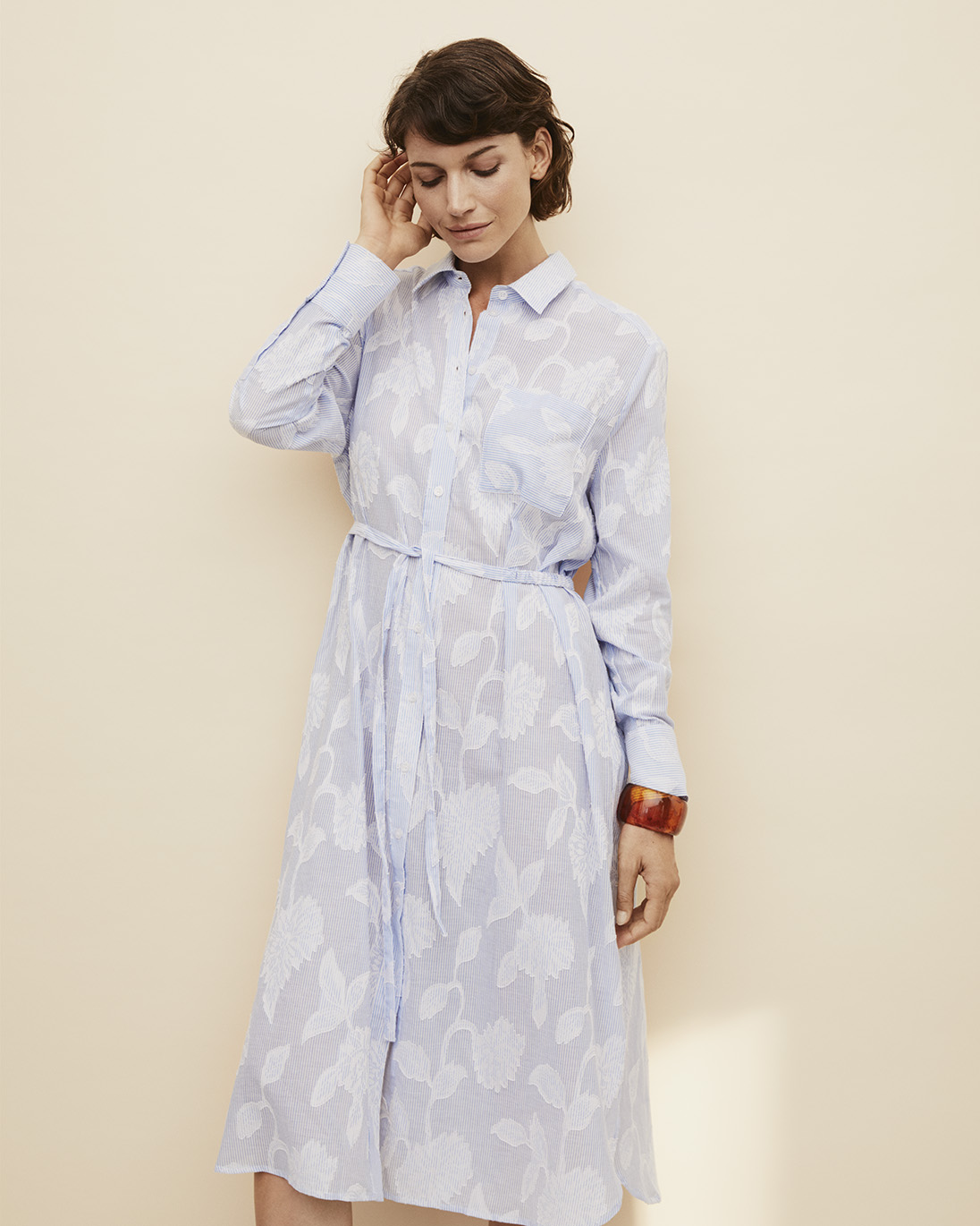 Niebieska, bawełniana sukienka Masai plus size