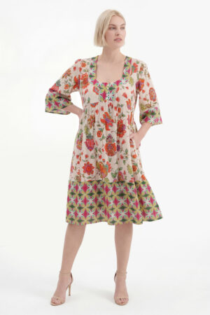 Sukienka  JMP plus size – wiskozowa, kolorowy print boho