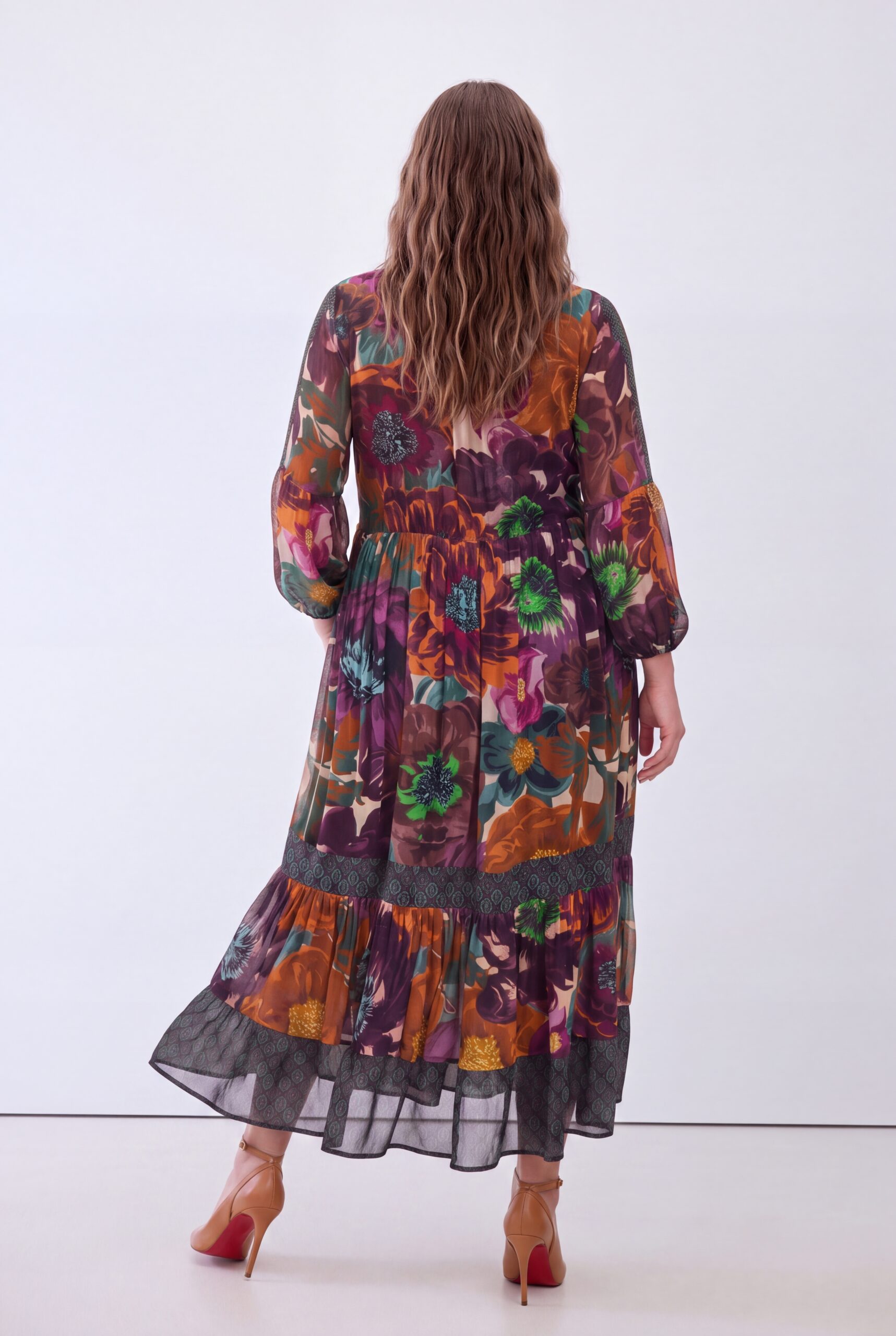 Kwiatowa sukienka maxi JMP Plus Size – boho elegancja - obrazek 3