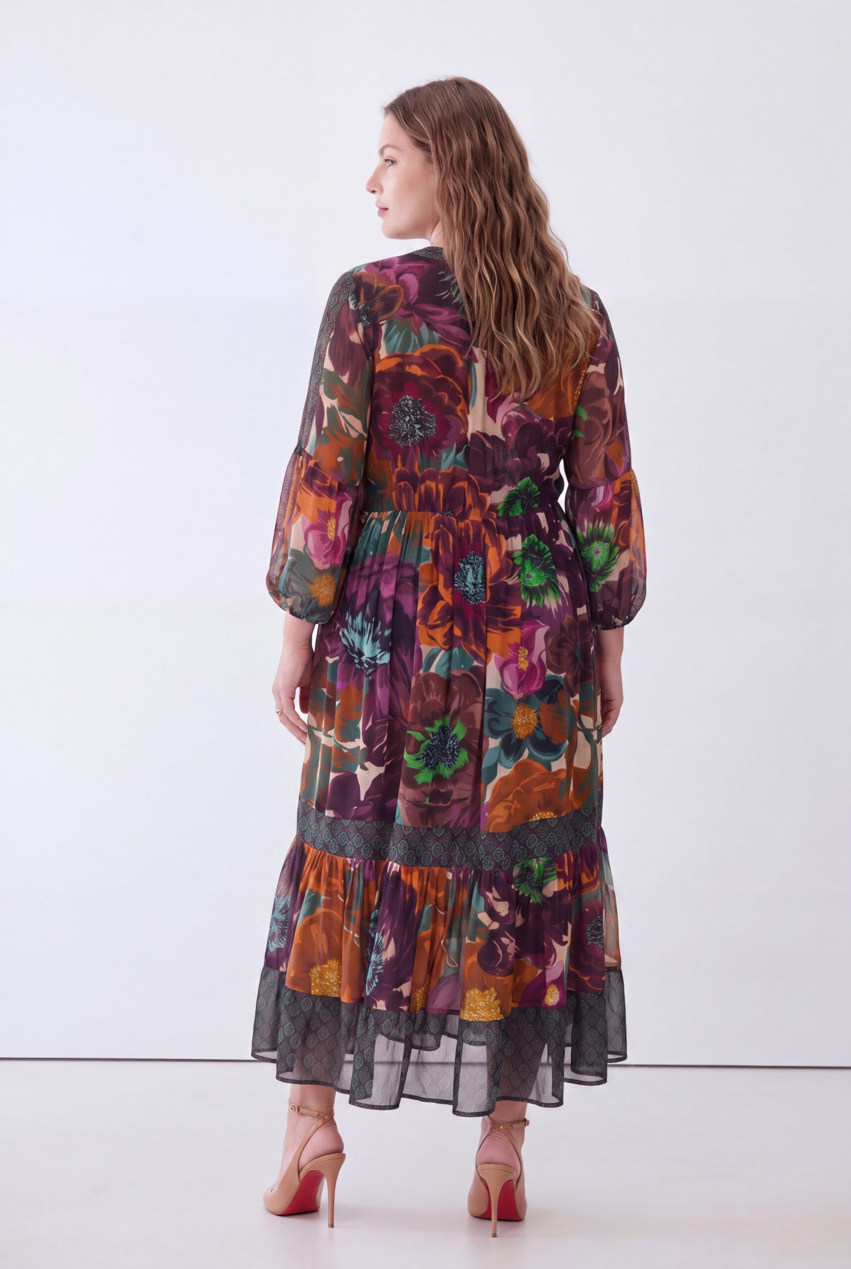Kwiatowa sukienka maxi JMP Plus Size – boho elegancja - obrazek 4