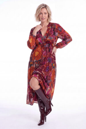 Kwiatowa sukienka maxi JMP Plus Size – jesienna elegancja